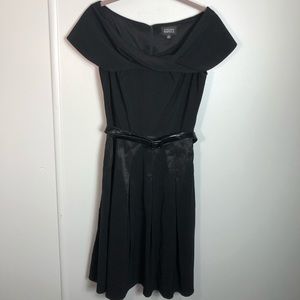 Adrianna Papell Little Black Belted Dress Size 6